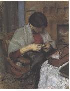 August Macke, Elisabeth Gerhard sewing